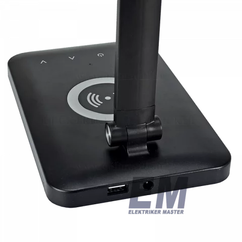 Asztali lámpa és vezeték nélküli telefon töltő egyben 7W Fekete Orno PR-LB-1538/B