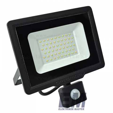 LED Reflektor Mozgásérzékelővel 50W 6000K Fekete Optonica SMD2 FL5950