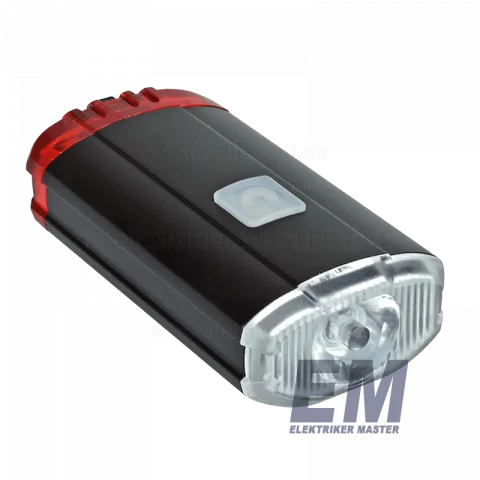 LED biciklilámpa, első-hátsó világítással 2W; 5000K; 3,7 V / 800 mAh, 150lm, IP54, 2/5h