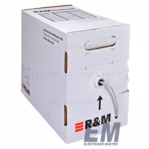 FTP internet lan kábel Cat5e (F/UTP PVC 200MHz) tömör réz vezeték R&amp;M 300317 (305m)