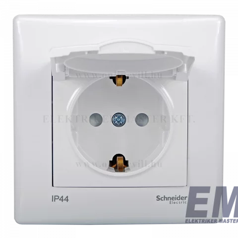 Schneider SEDNA Dugalj 2P+F konnektor csapfedeles IP44 GYV csavaros bekötés fehér SDN3100321