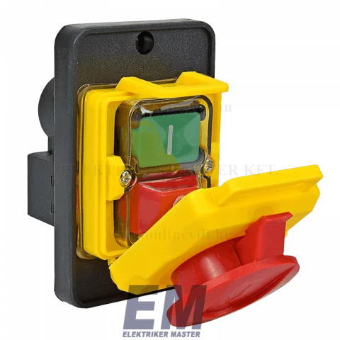 Biztonsági Kapcsoló beépített relével vészgombbal 400V 8A IP54 Tracon SSTM-316