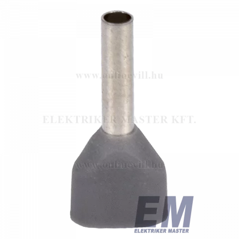 Érvéghüvely iker 2x0,75 mm2/8mm szigetelt szürke (100db/cs) Haupa 270780