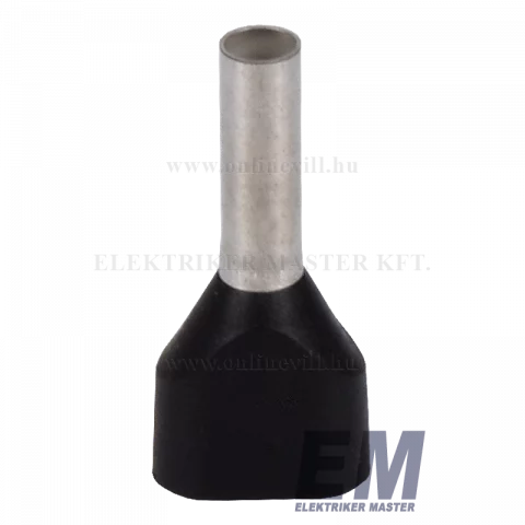 Érvéghüvely iker 2x1,5 mm2/16mm szigetelt fekete (100db/cs) Weidmüller 9004420000