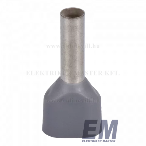 Érvéghüvely iker 2x4 mm2/22mm szigetelt szürke (20db/cs) Weidmüller 9004730000