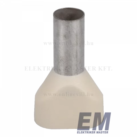 Érvéghüvely iker 2x10 mm2/24mm szigetelt elefántcsont (20db/cs) Weidmüller 9004940000