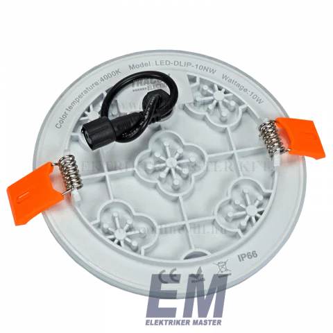 LED Panel Mennyezeti Beépíthető 10W 4000K IP66 Kerek Tracon LED-DLIP-10NW